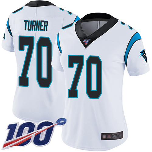 Carolina Panthers Limited White Women Trai Turner Road Jersey NFL Football 70 100th Season Vapor Untouchable